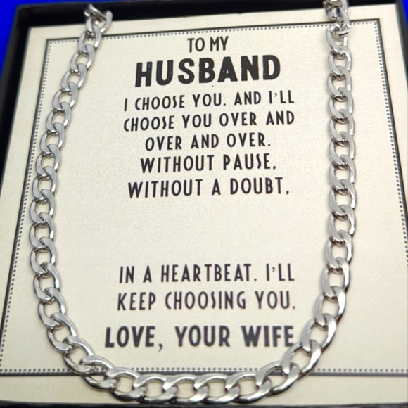 ❤️To My Man Stainless Steel Cuban Chain Necklace for Him Gifts for Husband - Picture 2 of 6